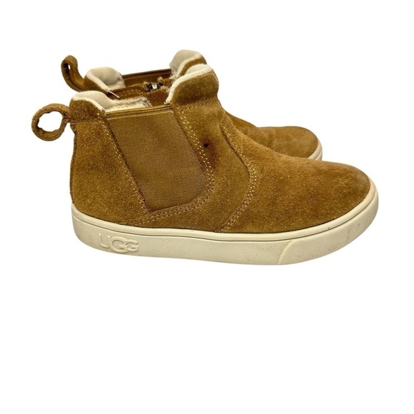 Ugg Kids Hamden II Suede Boots Side Zip Beige Toddler Girls Size 11 - Picture 3 of 15